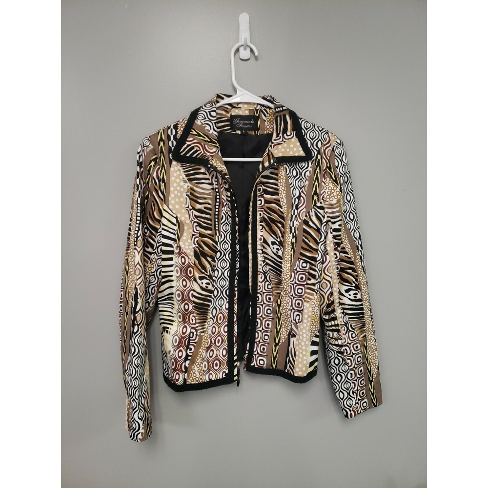 VINTAGE Giancarlo Ferrari Bohemian Jacket‎ Women's Multicolor Y2K Jacket Size 8